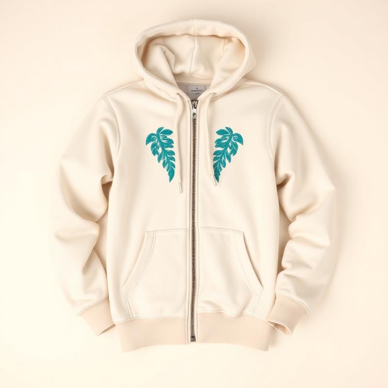 Zip Hoodie — Bone